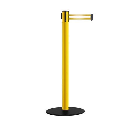 MONTOUR LINE Stanchion Belt Barrier Yellow Post Low Base 13ft. Yel/Ref. HL Belt MSX630-YW-YRH-130